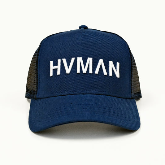 HVMAN MESH TRUCKER CAP IN CLASSIC BLUE