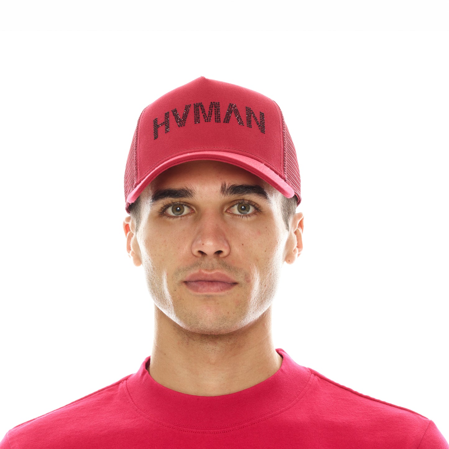 HVMAN MESH TRUCKER CAP IN RED