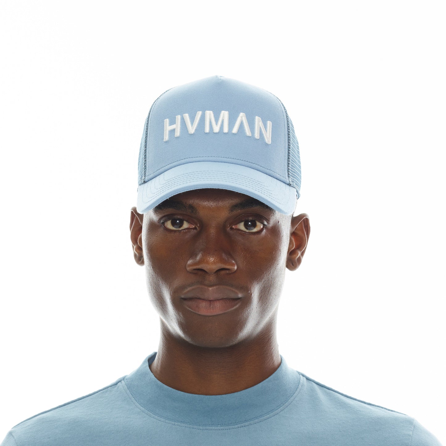 HVMAN MESH TRUCKER CAP IN DUSK BLUE