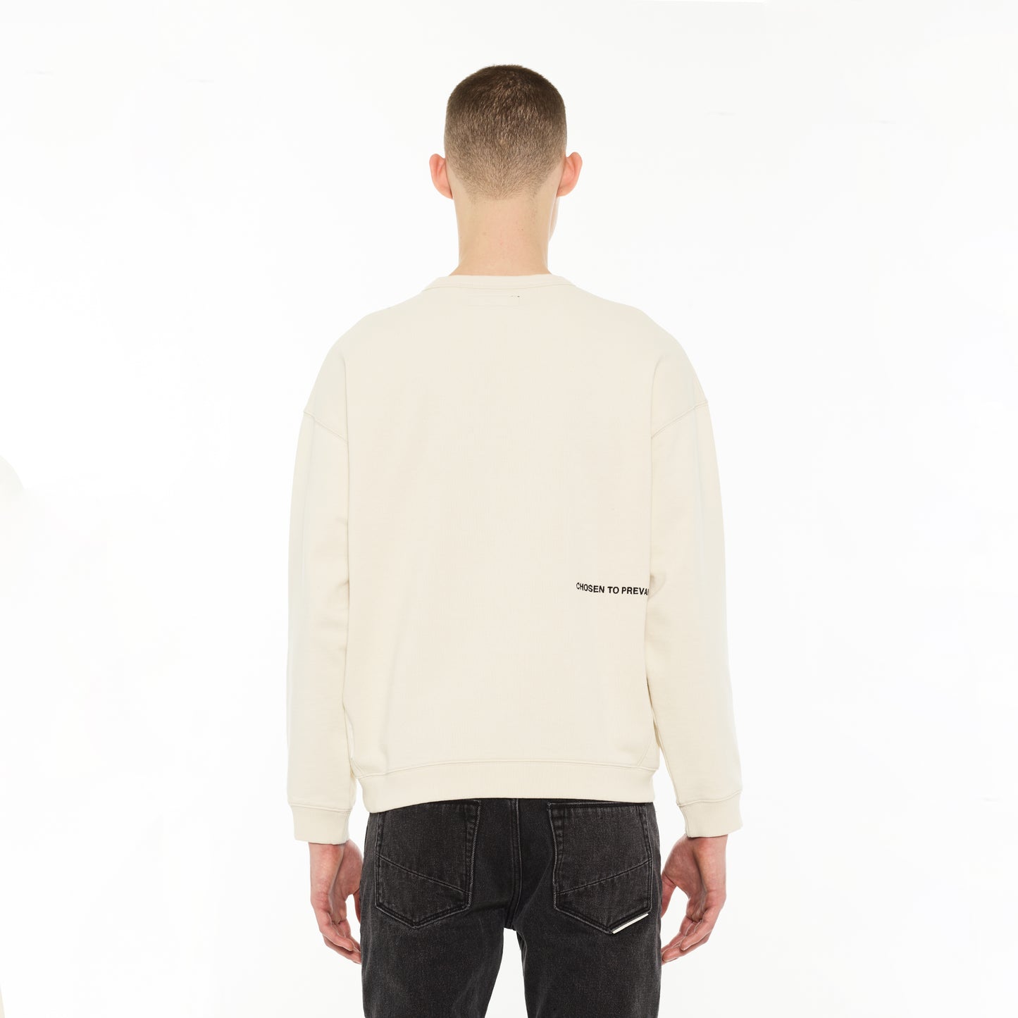 Hvman's Crewneck Sweater "Hvman Diamonds" in Winter White