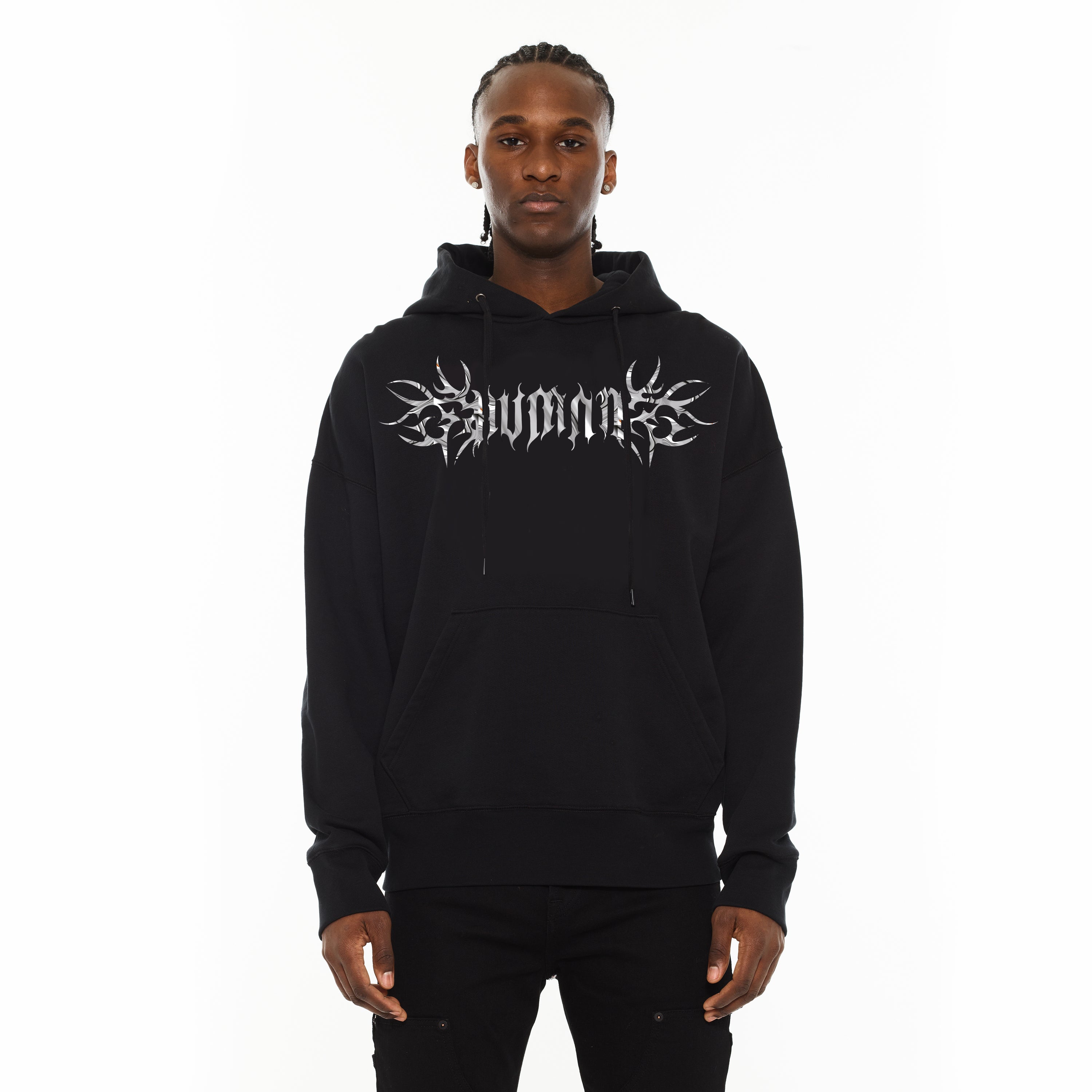 Hvman's Pullover Crewneck Sweatshirt "Broken Hearts" in Black