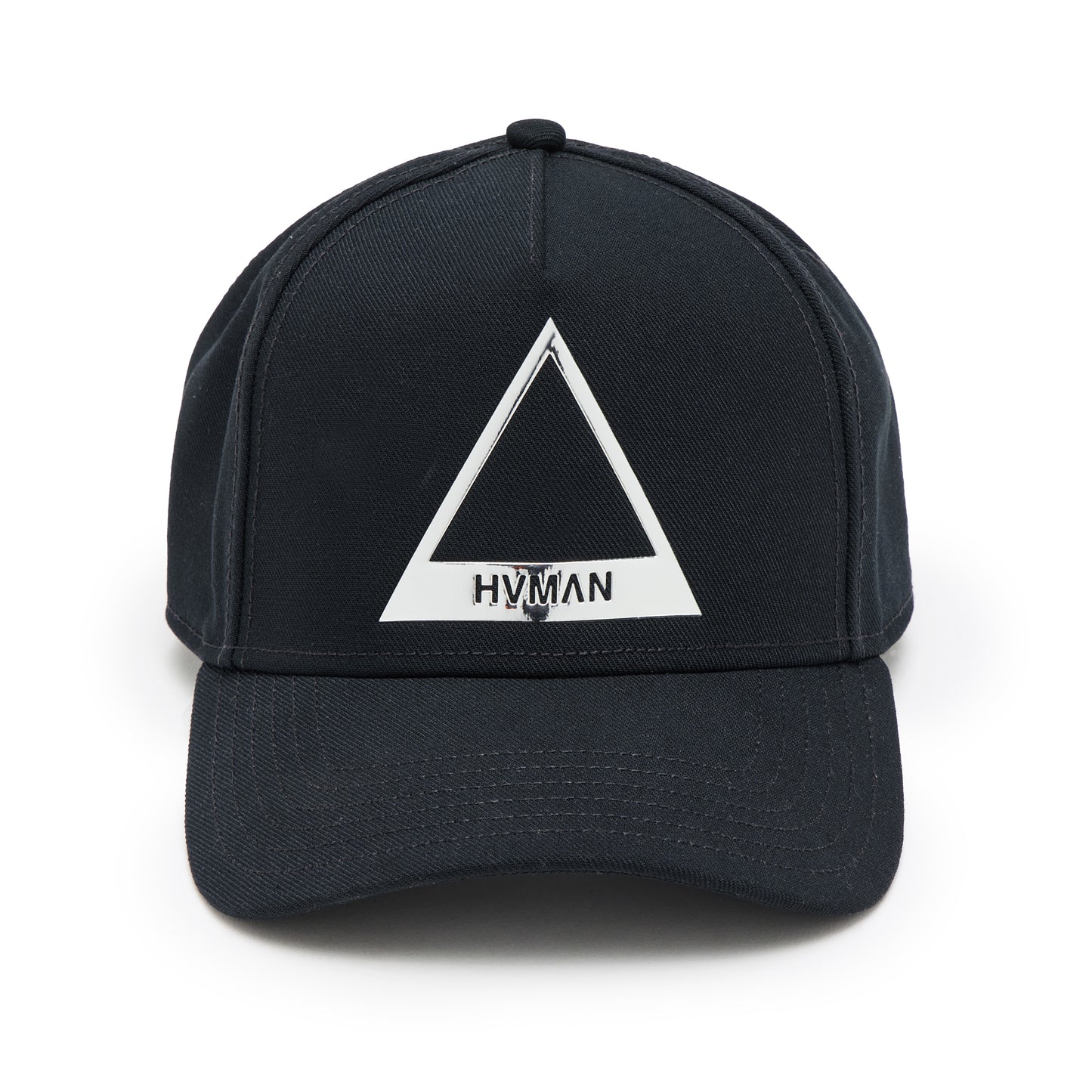 Hvman Triangle Logo Mesh Trucker Hat in Black