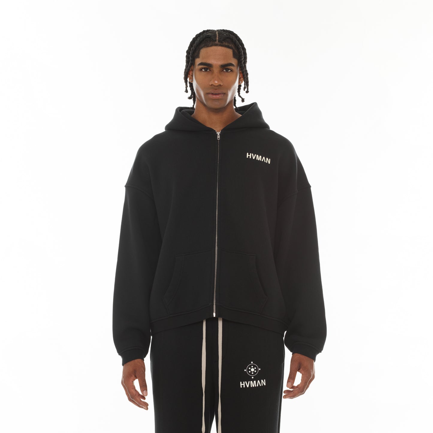 Hvman's Full Zip Sweatshirt in Black