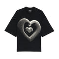 Hvman's Oversized Heavyweight Novelty Tee "Heart" in Black