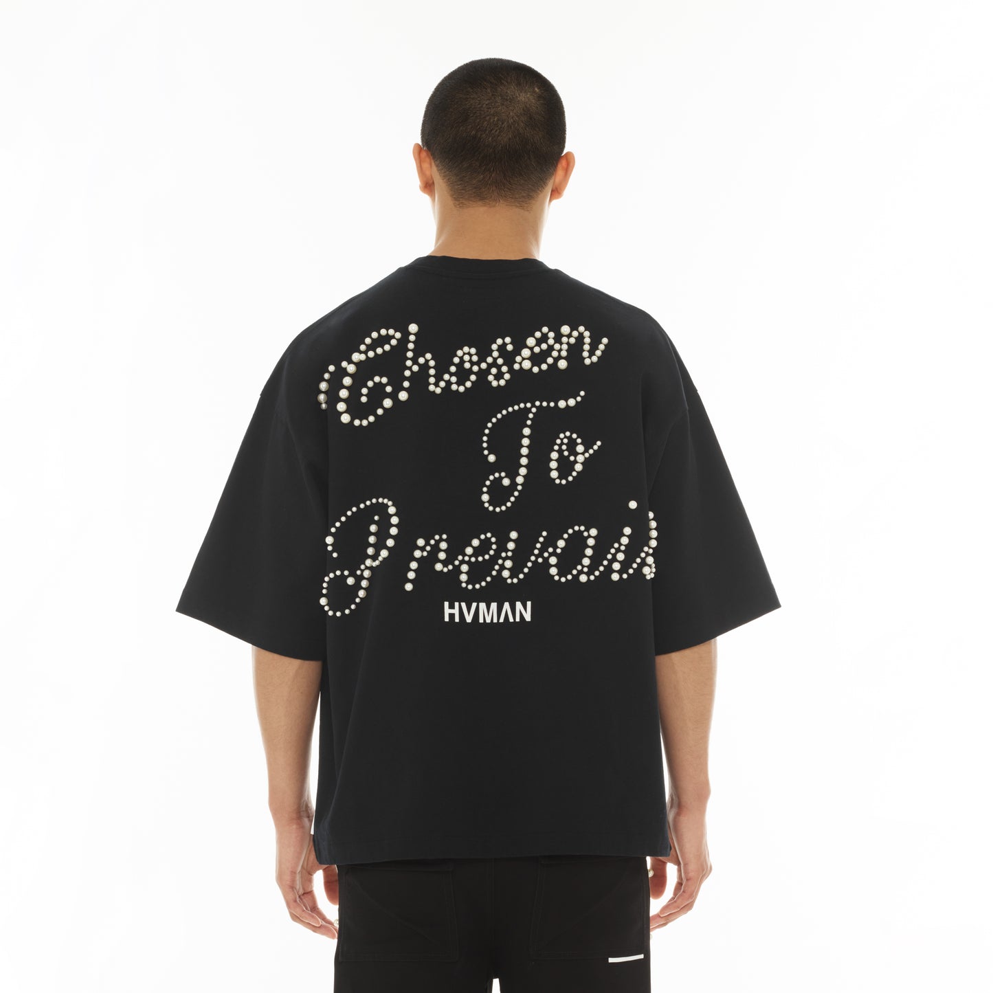Hvman's Oversized Heavyweight Novelty Tee "Heart" in Black