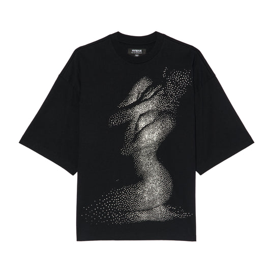 Hvman's Oversized Heavyweight Novelty Tee "Beauty" in Black