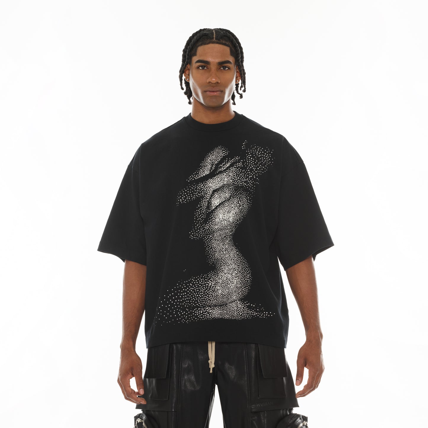 Hvman's Oversized Heavyweight Novelty Tee "Beauty" in Black