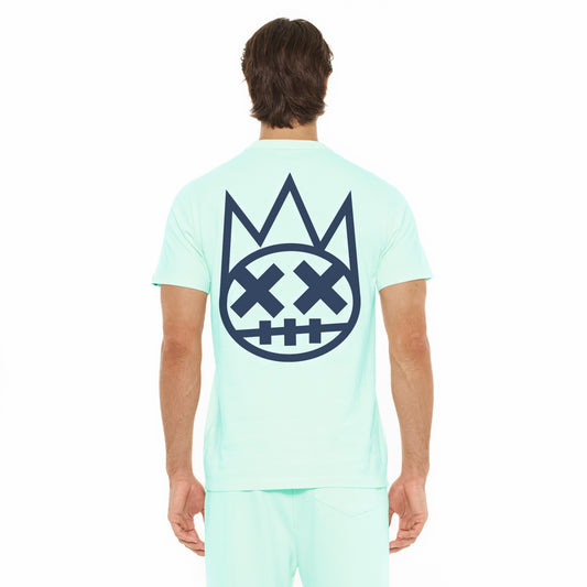 Cult's Short Sleeve Crew Neck Tee "Shimuchan" Logo in Powder Blue