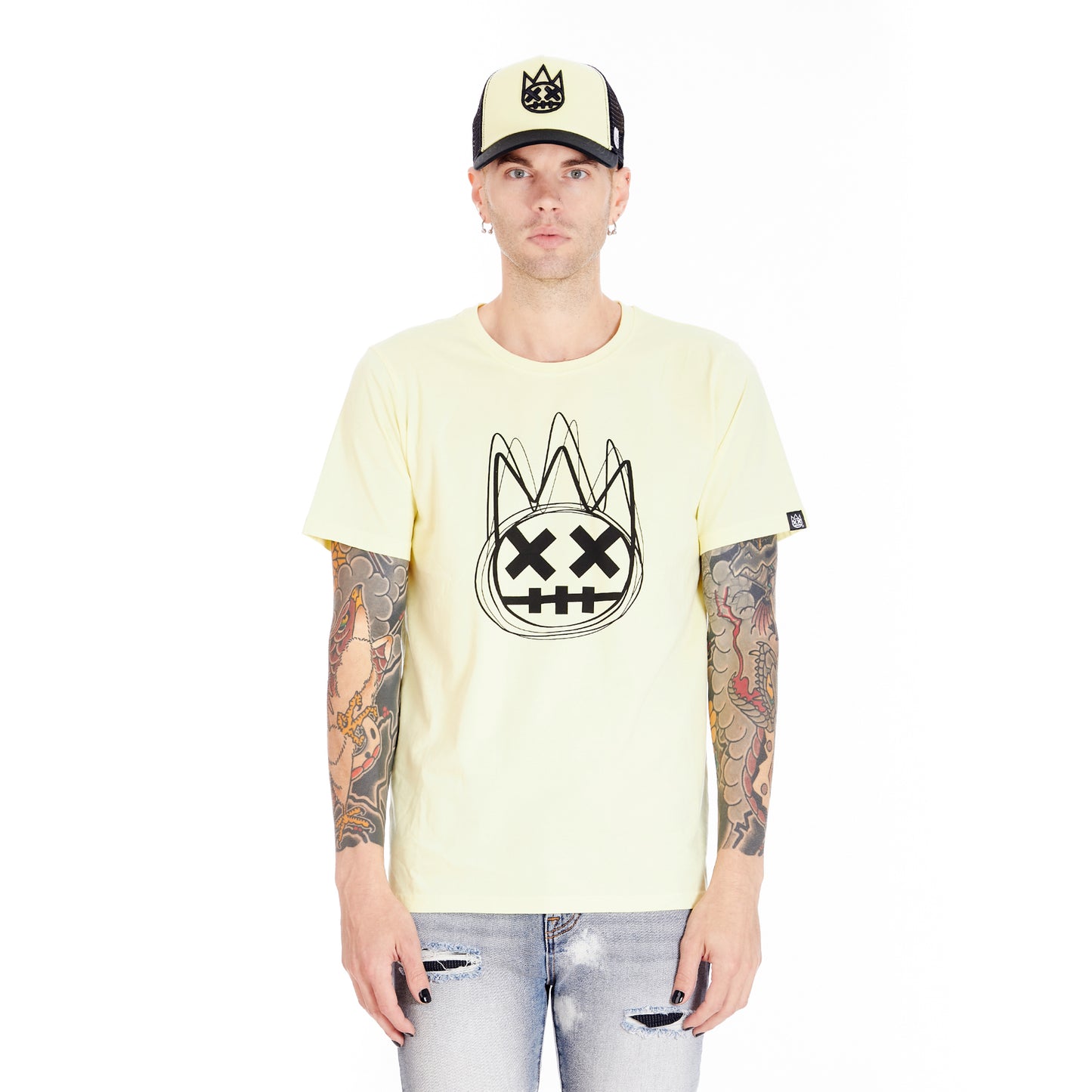 Cult's Shimuchan Logo Short Sleeve Crew Neck Tee in Lemonade