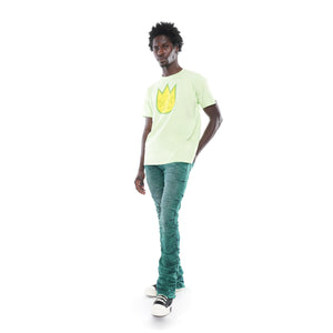 3D CLEAN SHIMUCHAN LOGO  SHORT SLEEVE CREW NECK TEE IN PATINA GREEN