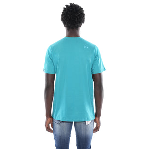 3D CLEAN SHIMUCHAN LOGO  SHORT SLEEVE CREW NECK TEE IN TILE BLUE