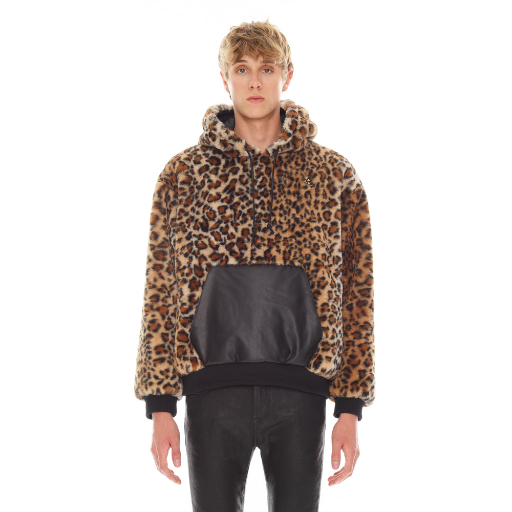 LEOPARD FAUX FUR PULL OVER