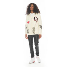 Load image into Gallery viewer, COLLEGIATE CARDIGAN SWEATER IN WINTER WHITE