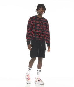 FRENCH TERRY CREWNECK SWEATSHIRT "CANT DO EPIC SHIT" IN BLACK