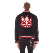 Load image into Gallery viewer, FAUX FUR VARSITY JACKET IN BLACK