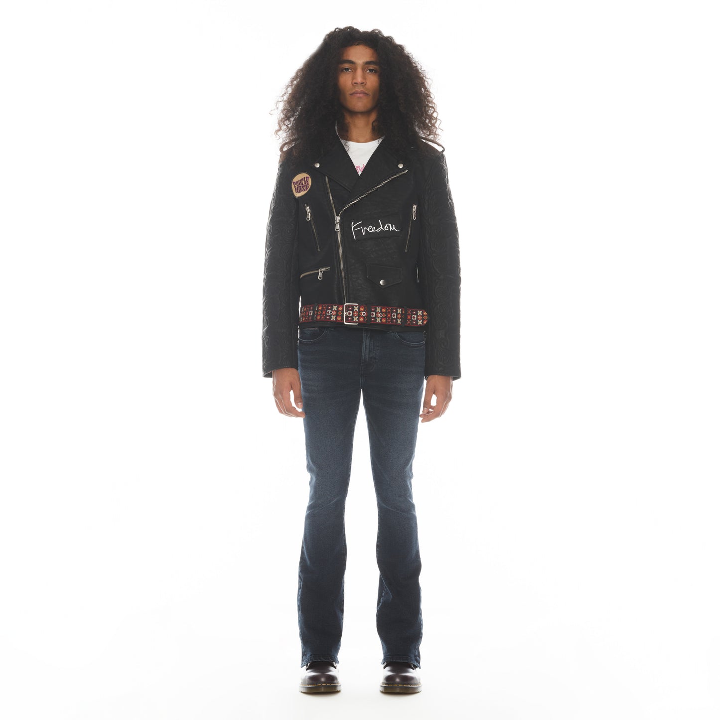 Hendrix Leather Moto Jacket In Black