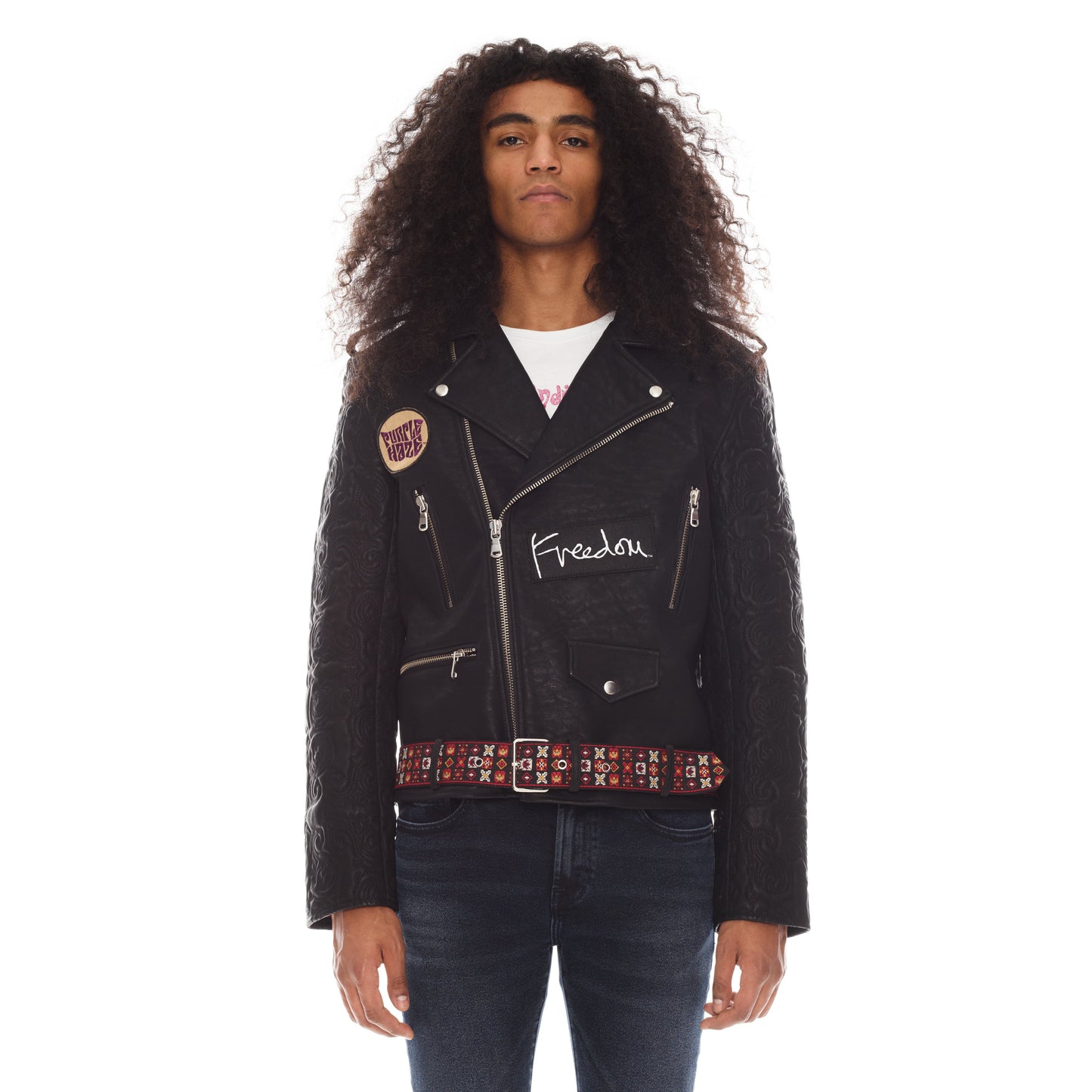 Hendrix Leather Moto Jacket In Black