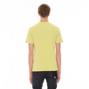 SHIMUCHAN BRUSHED LOGO SHORT SLEEVE CREW NECK TEE 26/1'S IN CANARY