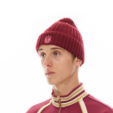Load image into Gallery viewer, KNIT HAT WITH CLEAN 2 TONE SHIMUCHAN LOGO IN CABERNET