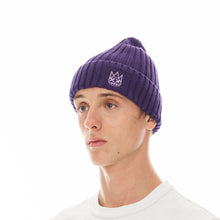 Load image into Gallery viewer, KNIT HAT WITH CLEAN 2 TONE SHIMUCHAN LOGO IN IRIS