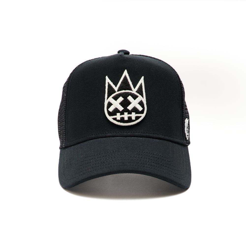 Black Trucker Hat – Mesh Back, White Clean Logo
