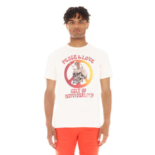 Load image into Gallery viewer, SHORT SLEEVE CREW NECK TEE &quot;PEACE &amp; LOVE&quot; IN WINTER WHITE