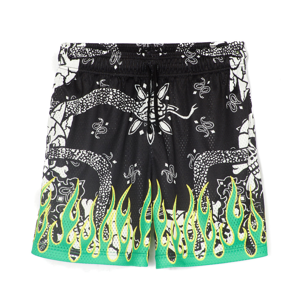 MESH ATHLETIC SHORT IN PAISLEY FLAME