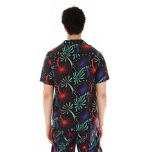 Load image into Gallery viewer, CUBAN SHORT SLEEVE WOVEN &quot;FIREWORKS&quot; IN BLACK