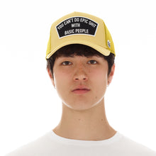 Load image into Gallery viewer, &quot;CAN&#39;T DO EPIC SHIT&quot; MESH BACK TRUCKER CURVED VISOR IN VINTAGE YELLOW