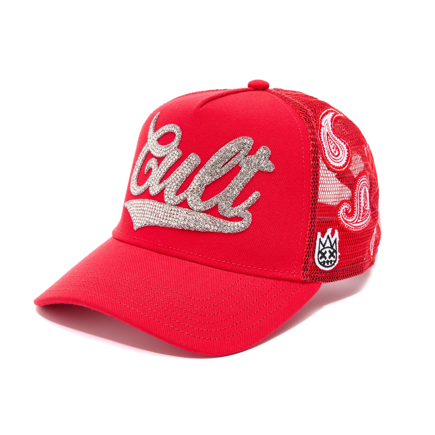 Cult's Paisley Shimuchan Logo Mesh Back Trucker Hat in Red