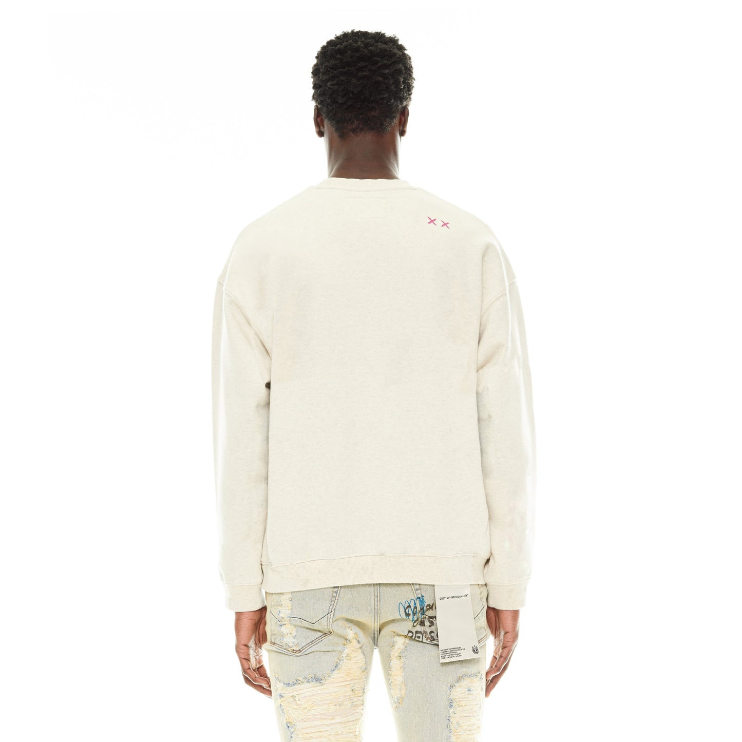 Cult's Crew Neck Fleece "Respect All" in Winter White