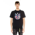 Cult's Short Sleeve Crew Neck Tee "Tye Dye Shimuchan Logo" in Pirate Black