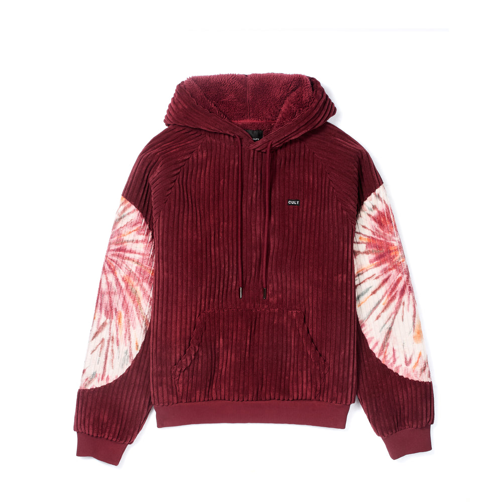 Cult's Burgundy Tye Dye Pullover Sweatshirt in Vintage Merlot