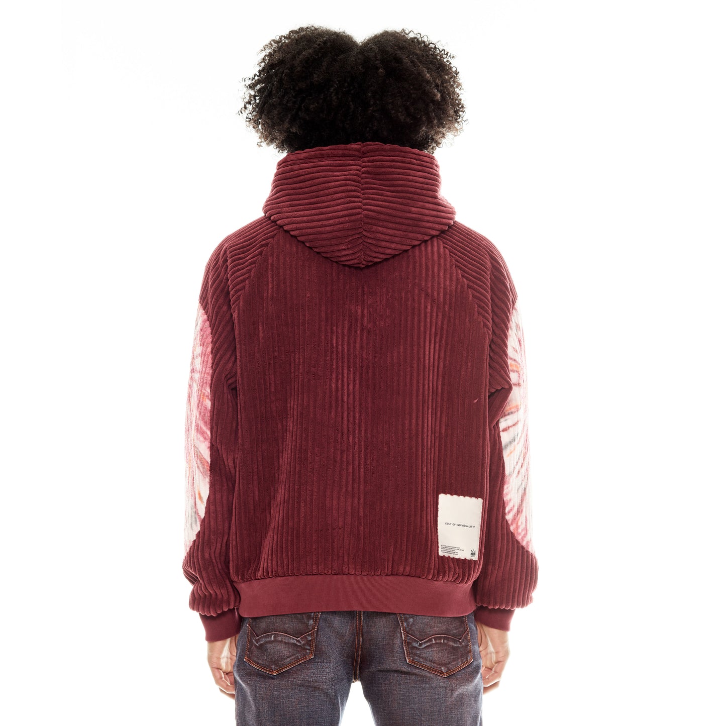 Cult's Burgundy Tye Dye Pullover Sweatshirt in Vintage Merlot