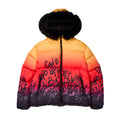 Cult's Puffer Jacket With Fur Hood in Sunburst