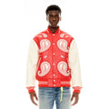 Cult's Paisley Varsity Jacket in Red