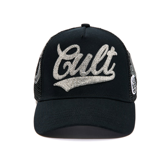 Cult's Paisley Shimuchan Logo Mesh Back Trucker Hat in Black