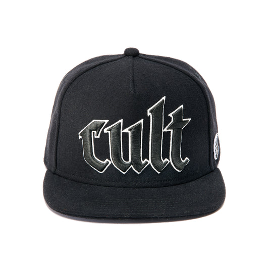 Cult's Old English Wool Flat Visor Hat in Black