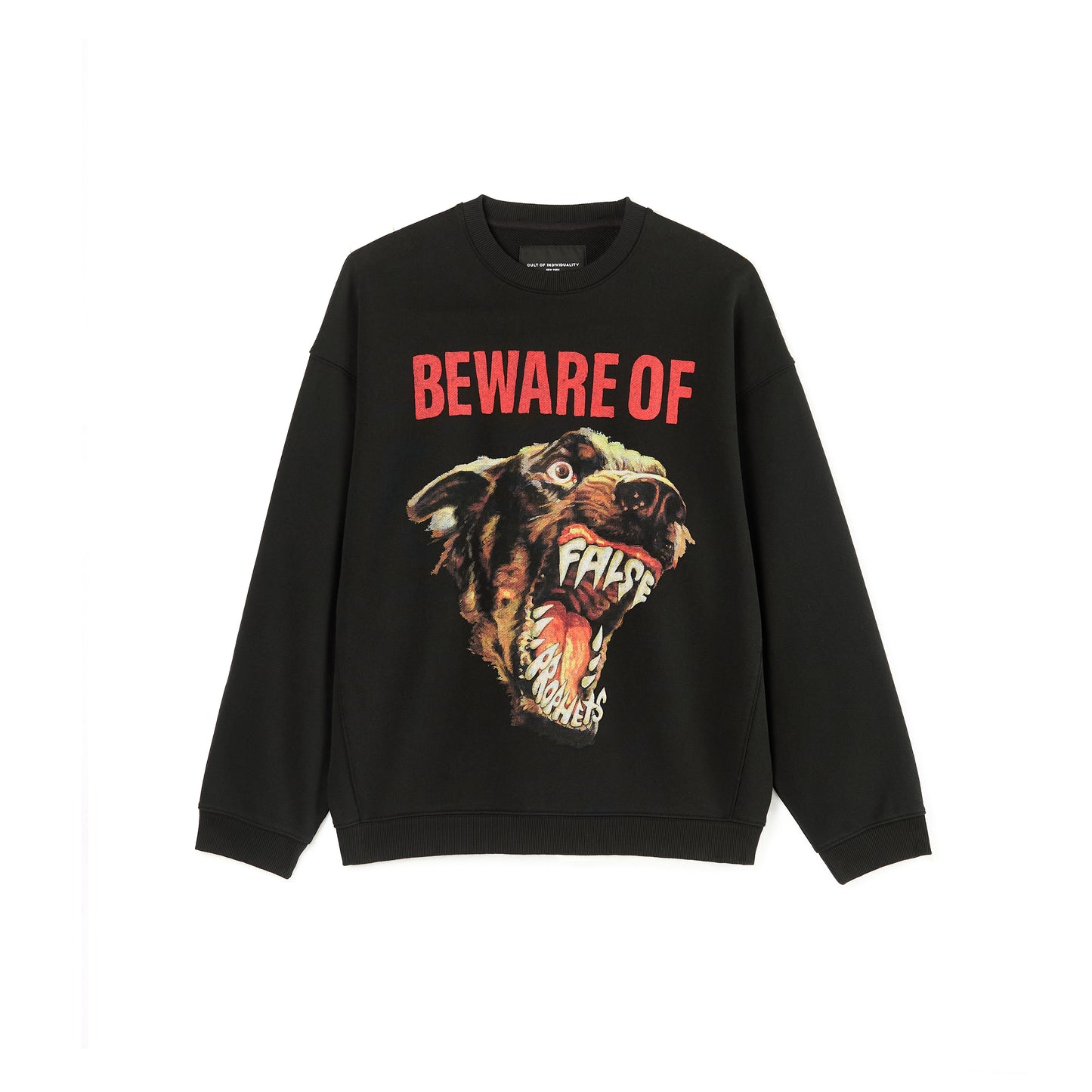 Cult's Crew Neck Fleece Sweater "False Prophets" in Pirate Black