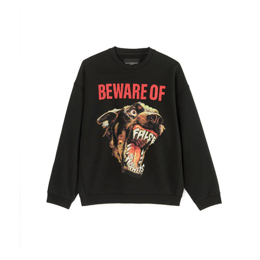 Cult's Crew Neck Fleece Sweater "False Prophets" in Pirate Black