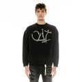 Cult's Crew Neck Fleece Sweater "Nailhead" in Pirate Black