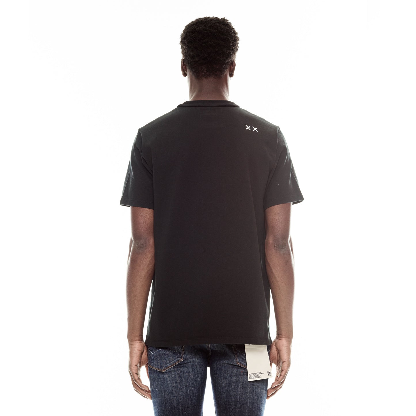 Cult's Short Sleeve Crew Neck Tee "Rolling Stoned" in Pirate Black