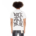 Cult's Short Sleeve Crew Neck Tee "Rockstar Made" in White