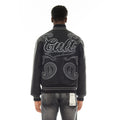 Cult's Paisley Varsity Jacket in Black