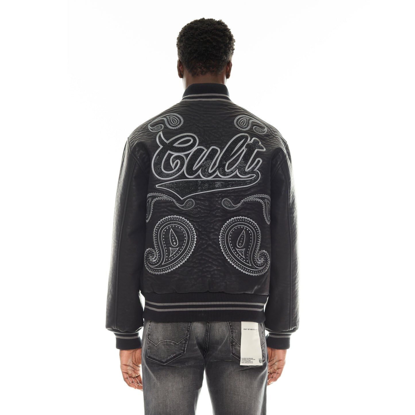 Cult's Paisley Varsity Jacket in Black