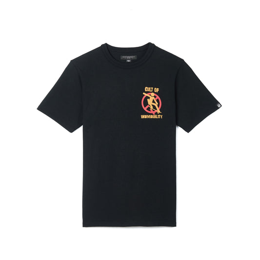 SHORT SLEEVE CREW NECK TEE "SAVE A SKATER" IN PIRATE BLACK