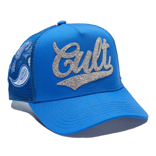 PAISLEY SHIMUCHAN LOGO MESH BACK TRUCKER HAT IN ROYAL BLUE