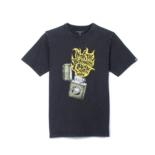 SHORT SLEEVE CREW NECK TEE "LIGHT UP THE SKY" IN VINTAGE CHARCOAL