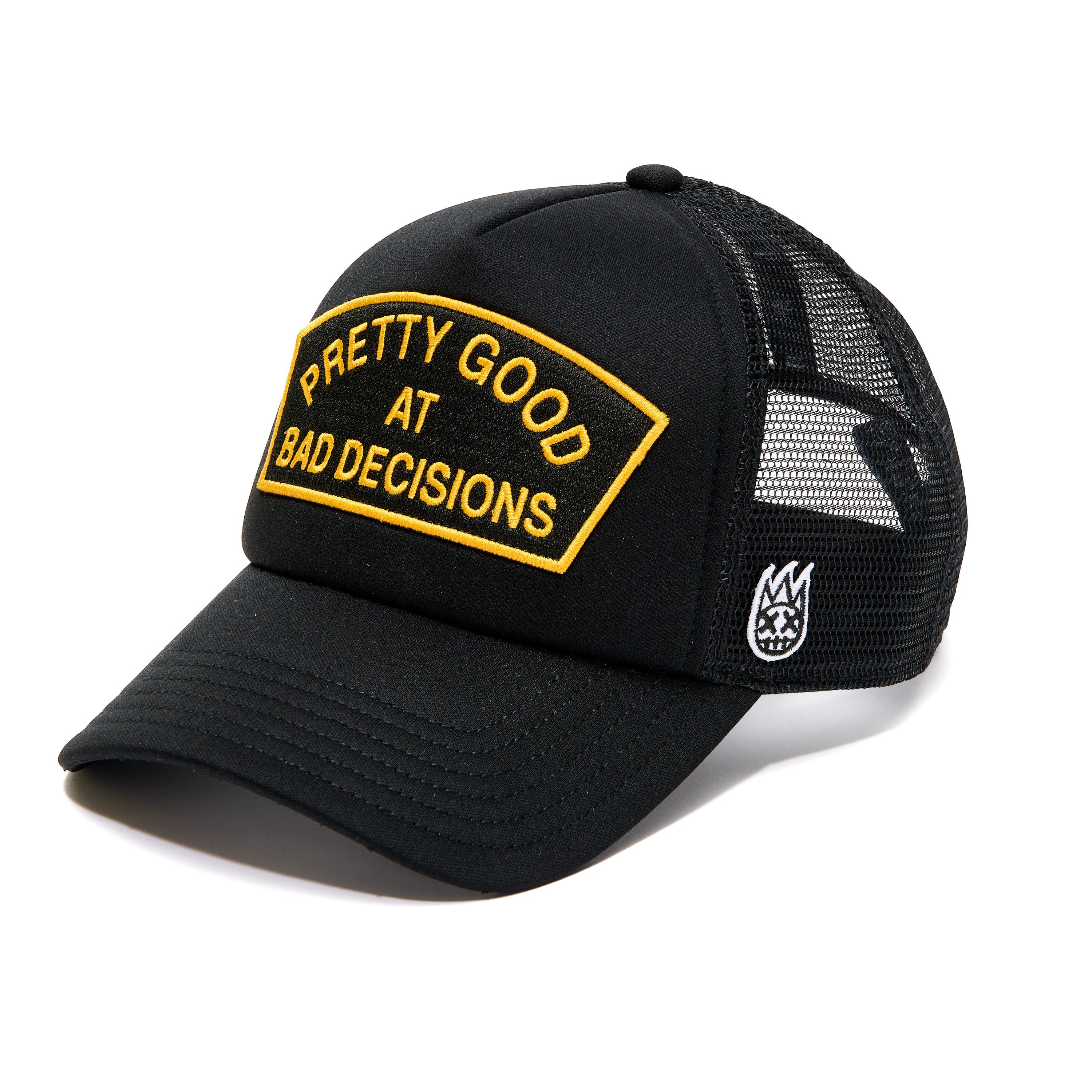 Bad Decisions Trucker Hat – Black Mesh Back Cap