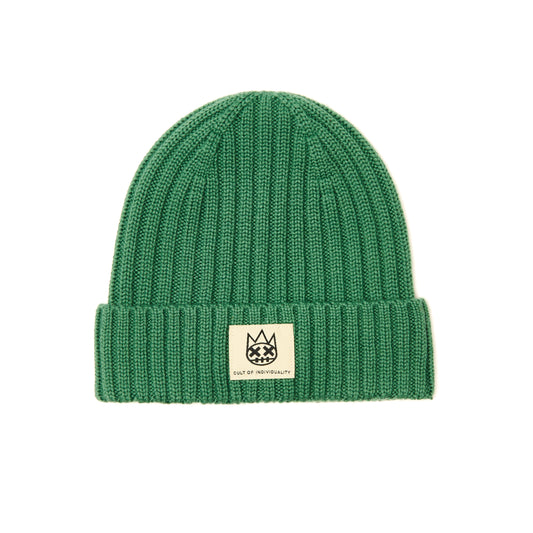 SHIMUCHAN LOGO KNIT HAT IN VINTAGE GREEN